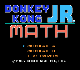 Donkey Kong Jr. Math title screenshot